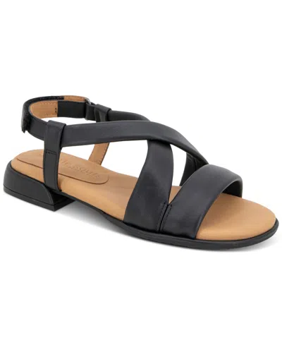 Gentle Souls Women's Heather Crisscross Flat Sandals In Black