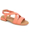 Gentle Souls Women's Heather Crisscross Flat Sandals In Crabapple Leather