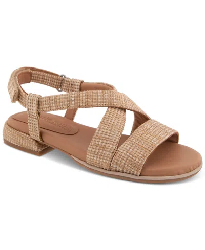 Gentle Souls Women's Heather Crisscross Flat Sandals In Natural Zebra
