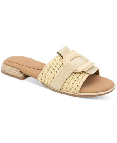 Gentle Souls Women's Hudson Mixed-media Flat Sandals In Natural Raffia