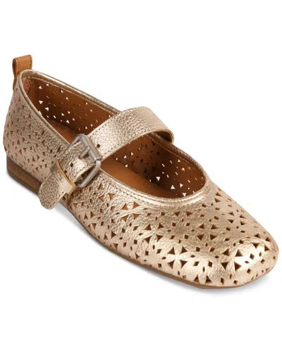 Gentle Souls Women's Karla Perferated Leather Flats In Gold Perferated Leather