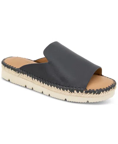 Gentle Souls Women's Leilani Slide Flatform Sandals In Black Leather