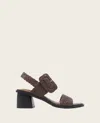 Gentle Souls Madylyn Woven Heel Sandal In Gold