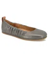 Gentle Souls By Kenneth Cole Mavis Leather Ballet Flat In Pewter Leather