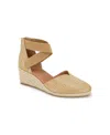 Gentle Souls Orya Leather Espadrille Wedge In Natural Raffia- Plastic,textile
