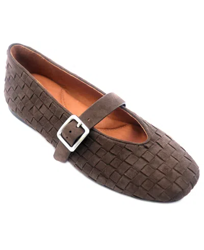 Gentle Souls Women's Winifred Woven Square Toe Flats In Brown
