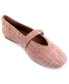 Gentle Souls Women's Winifred Woven Square Toe Flats In Pink