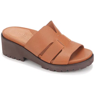 Gentle Souls Womens Slip On Strappy Mule Sandals In Green