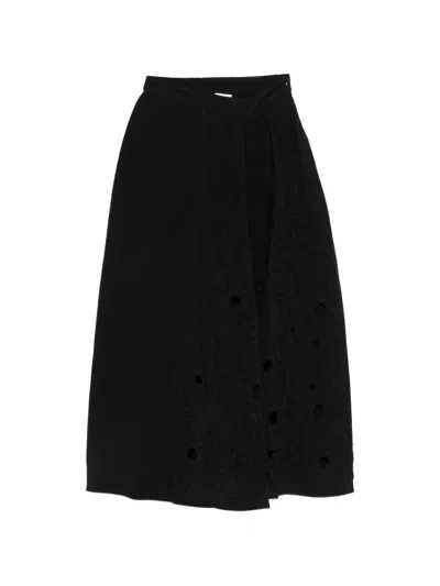 Gentry Portofino Appliqué Midi Skirt In Black