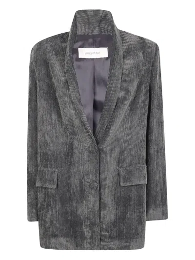Gentry Portofino Corduroy Single-breasted Blazer In Gray