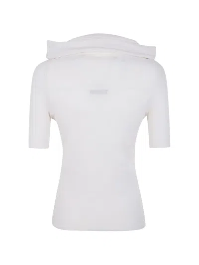 Gentry Portofino Cowl-neck Sweater In White