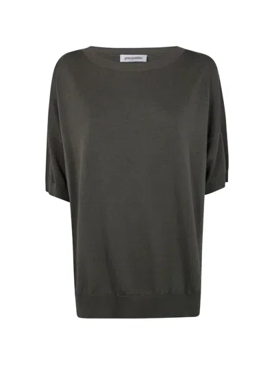 Gentry Portofino Crew-neck Knitted Top In Black