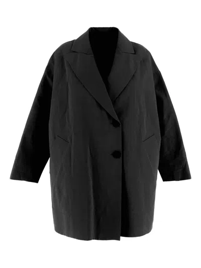 Gentry Portofino Drop-shoulder Coat In Black