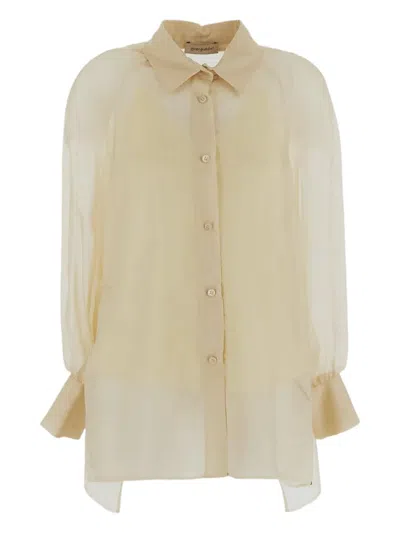 Gentry Portofino Fantasy-print Silk Shirt In Neutrals