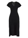 Gentry Portofino Fine-knit Midi Dress In Black