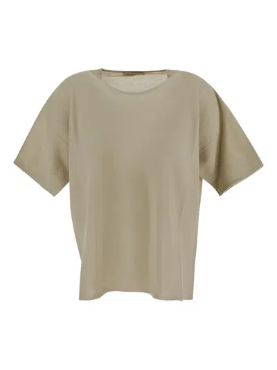 Gentry Portofino Fine-knit T-shirt In Neutrals