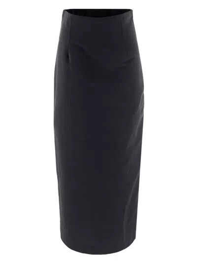 Gentry Portofino High-waisted Pencil Skirt In Blue