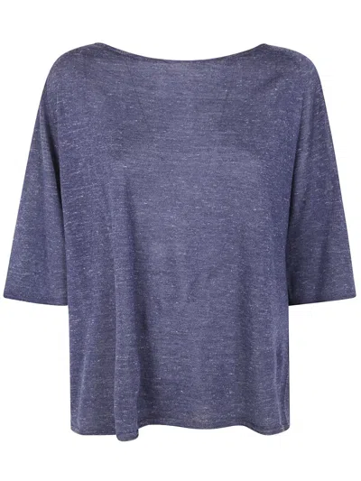 Gentry Portofino Knit Sweater Boat Neck In Blue