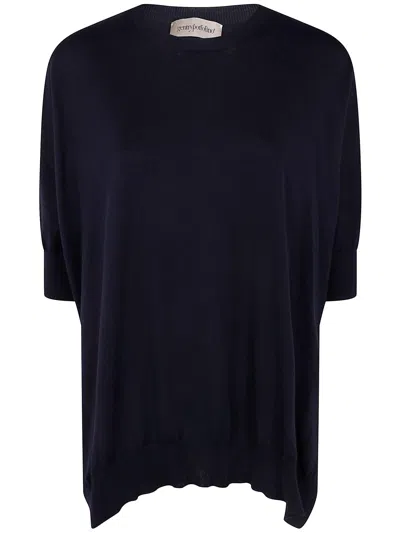 Gentry Portofino Knit Sweater Round Neck In Blue