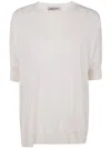 Gentry Portofino Knit Sweater Round Neck In Ecru