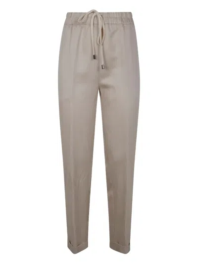 Gentry Portofino Linen-blend Trousers In Beige