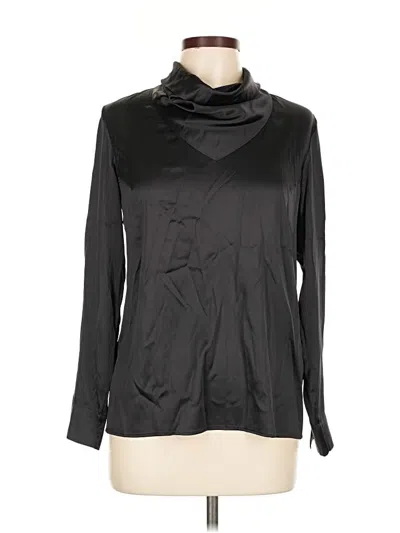 Pre-owned Gentry Portofino Long Sleeve Blouse In Black