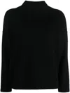 Gentry Portofino Mock-neck Fine-knit Jumper In Black