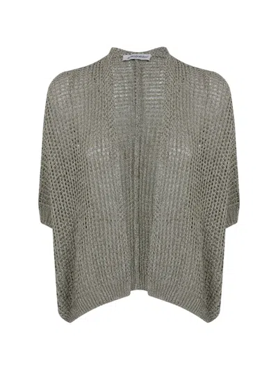 Gentry Portofino Open-knit Cardigan In Gray