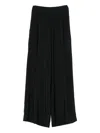 Gentry Portofino Pleated Elastic-waist Trousers In Black