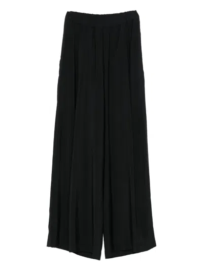 Gentry Portofino Pleated Elastic-waist Trousers In Black