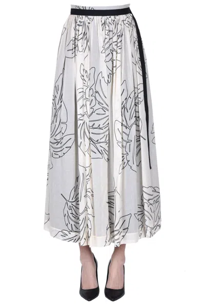 Gentry Portofino Printed Long Skirt In Beige