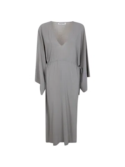 Gentry Portofino Ribbed-knit Drawstring Dress In Gray