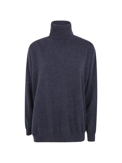 Gentry Portofino Roll-neck Cashmere Sweater In Blue