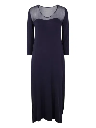 Gentry Portofino Sheer-panelled Maxi Dress In Blue