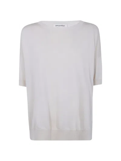 Gentry Portofino Short-sleeved Knitted Top In Gray