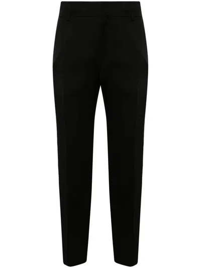 Gentry Portofino Straight-leg Linen-blend Trousers In Black