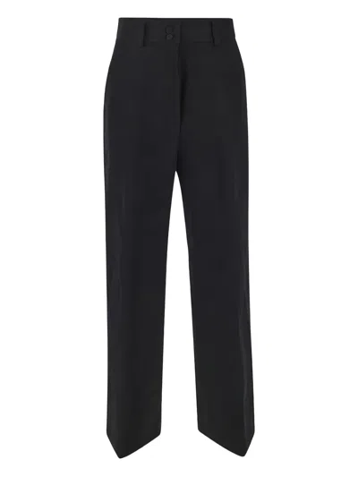 Gentry Portofino Straight-leg Trousers In Black