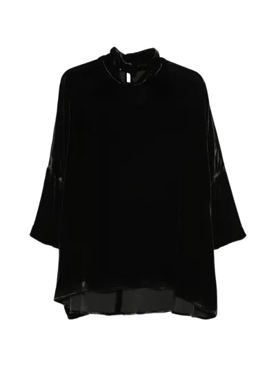 Gentry Portofino Velvet Blouse In Black