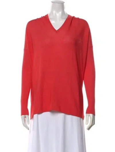 Pre-owned Gentry Portofino V-neck Long Sleeve Top In Orange