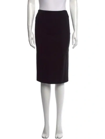 Pre-owned Gentry Portofino Wool Knee-length Skirt In Black
