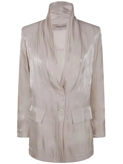 Gentry Portofino Woven Jacket In Ecru