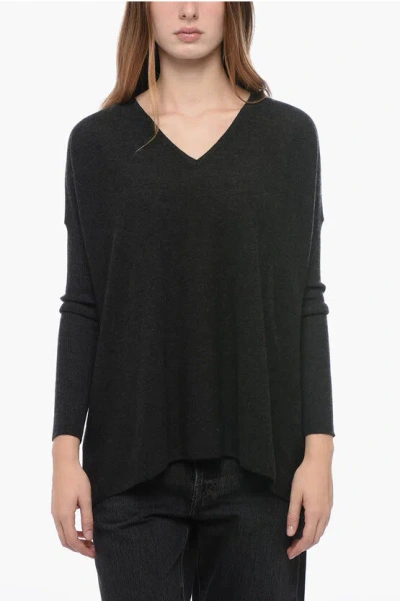 Gentryportofino Cashmere Oversized Sweater With Ribbed Sleeves