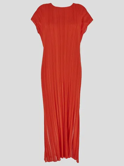 Gentryportofino Pleated Dress In Red