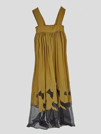 Gentryportofino Dresses In Senape Nero