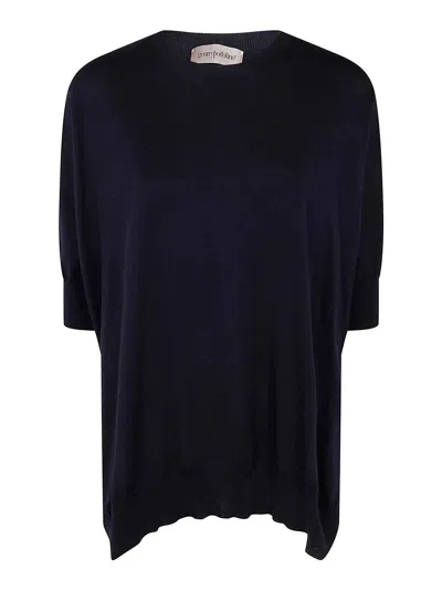 Gentryportofino Knit Sweater Round Neck In Blue
