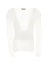 Gentryportofino Mi-transparent Perforated Tight-fitting Shirt In White