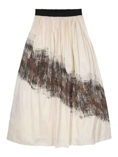 Gentryportofino Long Skirt In Neutral