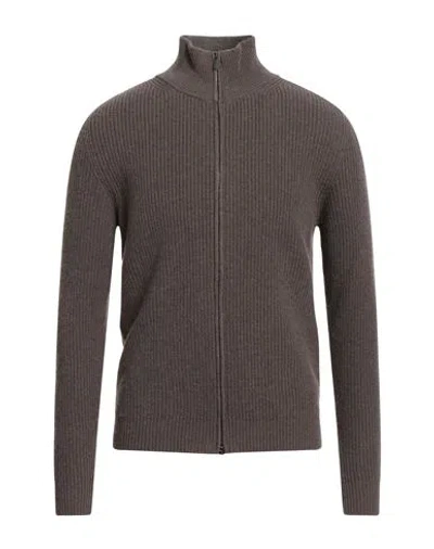 Gentryportofino Man Cardigan Khaki Size 46 Virgin Wool, Cashmere In Gray
