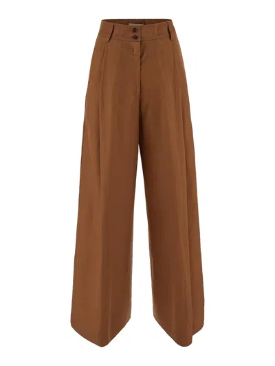 Gentryportofino Palazzo Trouser In Brown