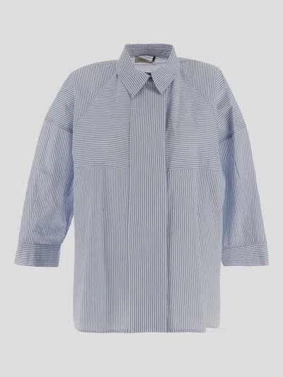 Gentryportofino Shirts In Bianco Azzurro